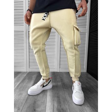 Pantaloni de trening cargo  bej  conici k1561 O2-3.1