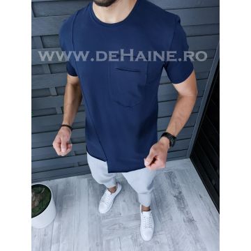 Tricou barbati bleumarin PREMIUM slim fit ZR B1123  O1-3.1