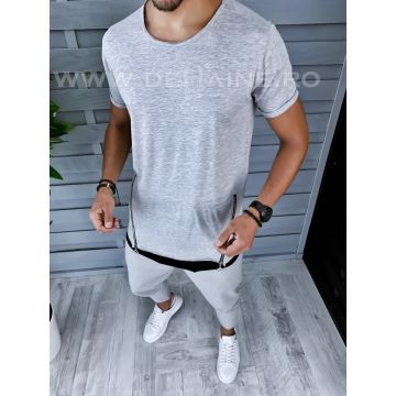 Tricou barbati gri slim fit B1371 N1-6.2