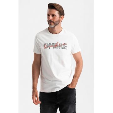 Tricou de bumbac cu decolteu la baza gatului