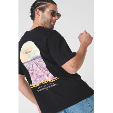 Tricou de bumbac cu imprimeu pe partea din spate