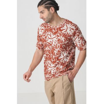 Tricou de bumbac cu imprimeu tropical