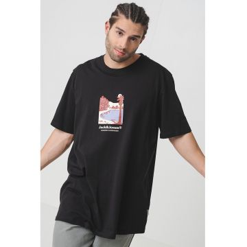 Tricou din bumbac cu maneci cazute