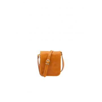 Geanta crossbody de piele cu buzunar pe spate - cu fermoar 210293