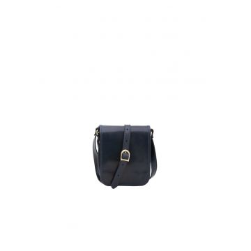 Geanta crossbody de piele cu buzunar pe spate - cu fermoar 210293