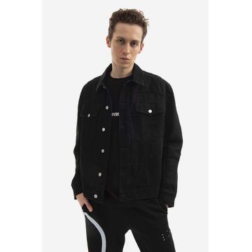 MCQ geacă din denim Muscle bărbați, culoarea negru, de tranziție 677920RRR211000-BLACK