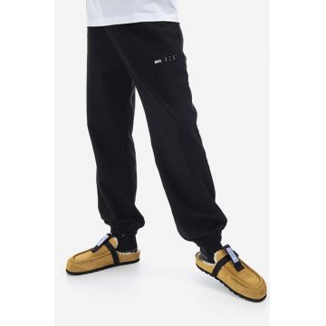 MCQ pantaloni de trening din bumbac culoarea negru, uni 647262RST931000-BLACK