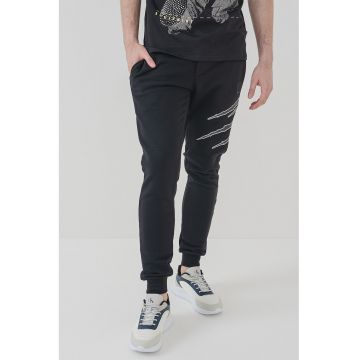 Pantaloni de bumbac cu logo discret - pentru fitness