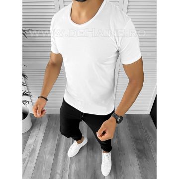 Tricou barbati slim fit alb ZR A9935  N7-3.1