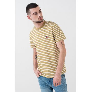 Tricou din bumbac cu model in dungi