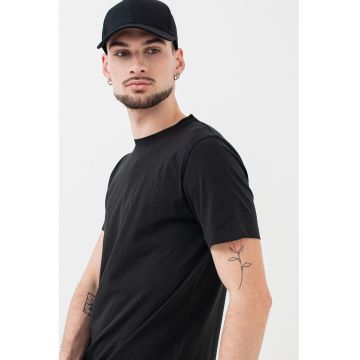 Tricou regular-fit de bumbac cu decolteu la baza gatului