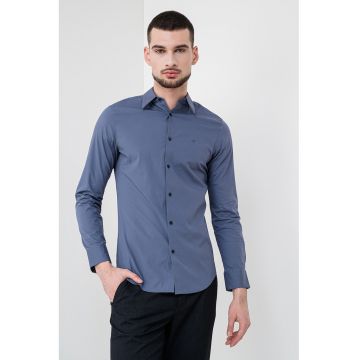 Camasa slim-fit cu model uni