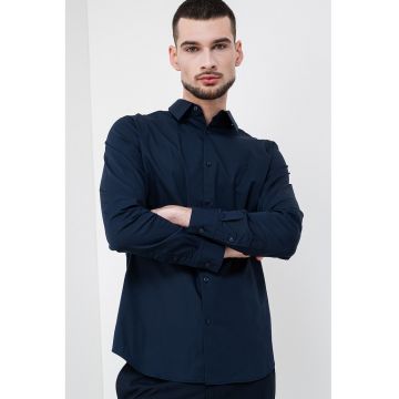 Camasa slim-fit cu model uni