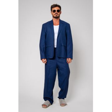 Costum din IN oversized sacou si pantalon lung Navy 13435