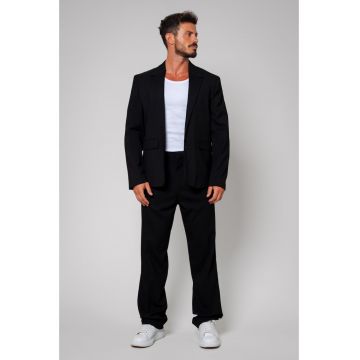 Costum Oversized sacou si pantalon lung Black 13451