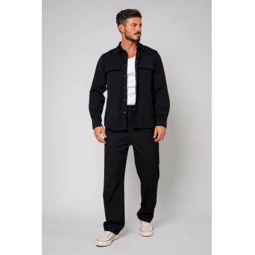 Set Camasa maneca lunga si pantalon lung Black 12931