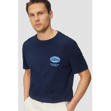 Tricou cu decolteu la baza gatului si imprimeu logo