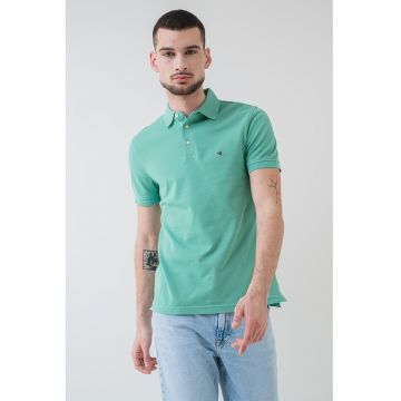 Tricou polo slim fit din amestec de bumbac organic