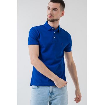 Tricou polo slim fit din amestec de bumbac organic