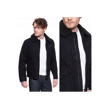Jacheta De Iarna - 191J Wool Jacket - Croi Normal - Fermuar - 5 Buzunare - 50% Lana - 50% Poliester - Negru - 1 Bucata Jacheta De Iarna - 191J Wool Jacket - Croi Normal - Fermuar - 5 Buzunare - 50% Lana - 50% Poliester - Negru - 1 Bucata