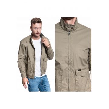 Jacheta De Tranzitie - Harrington Jacket - Croi Normal - Fermuar - 5 Buzunare - 100% Bumbac - Verde Oliv Jacheta De Tranzitie - Harrington Jacket - Croi Normal - Fermuar - 5 Buzunare - 100% Bumbac - Verde Oliv