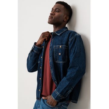 Camasa din denim cu buzunare pe piept Camasa din denim cu buzunare pe piept