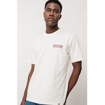 Tricou de bumbac cu imprimeu logo contrastant pe spate Tricou de bumbac cu imprimeu logo contrastant pe spate