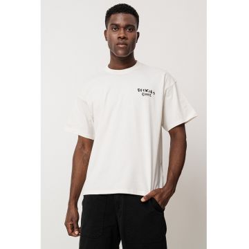 Tricou de bumbac cu imprimeu text pe spate Tricou de bumbac cu imprimeu text pe spate